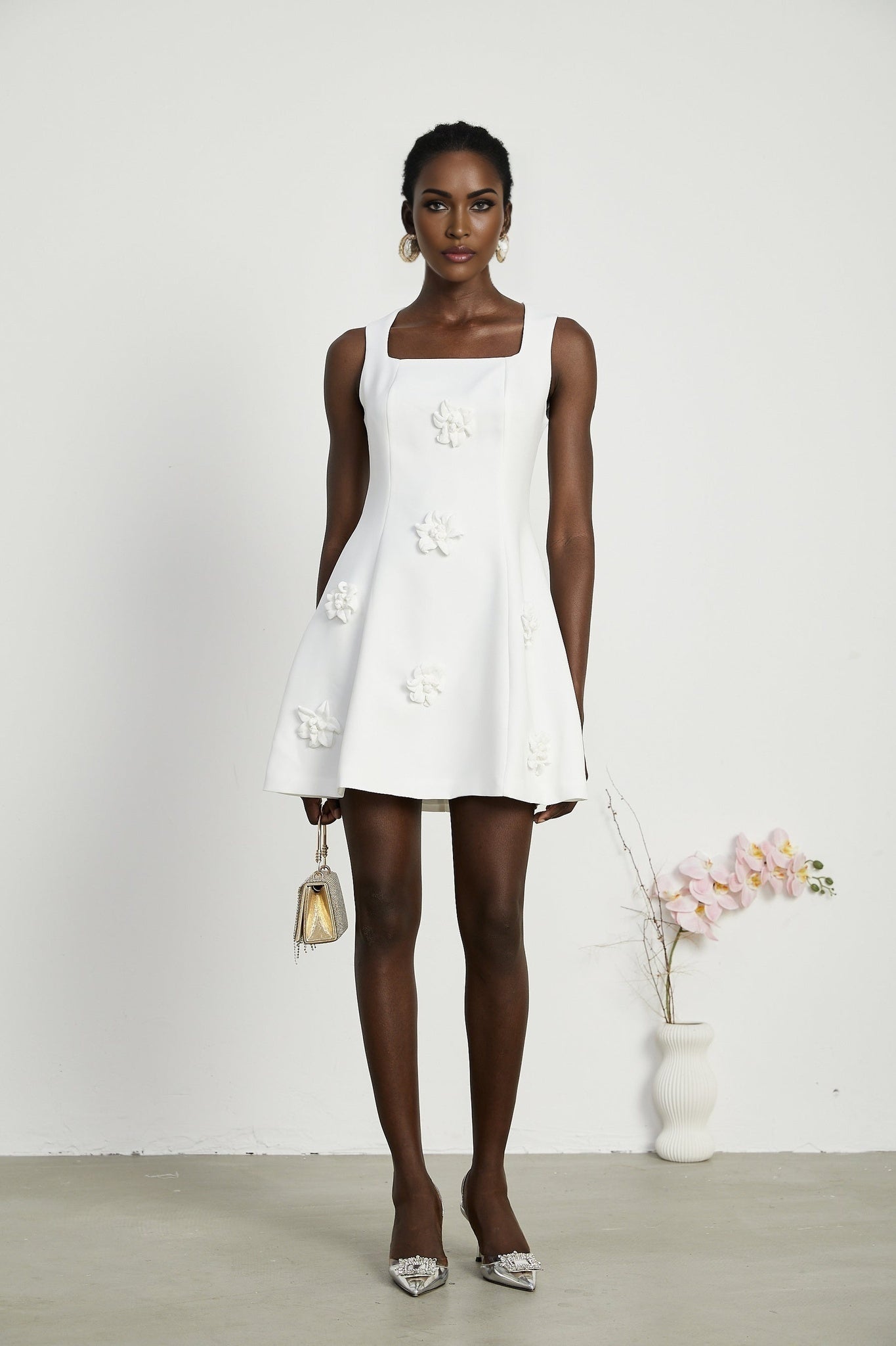 Moren fauxflower mini dress