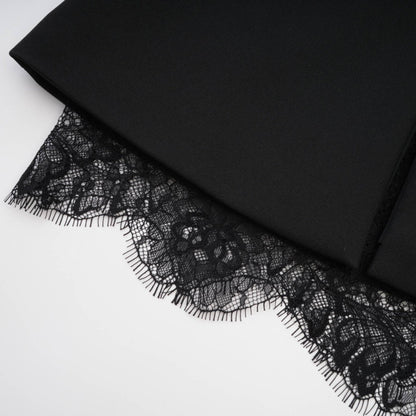 Black mini dress with lace details named Zephyra