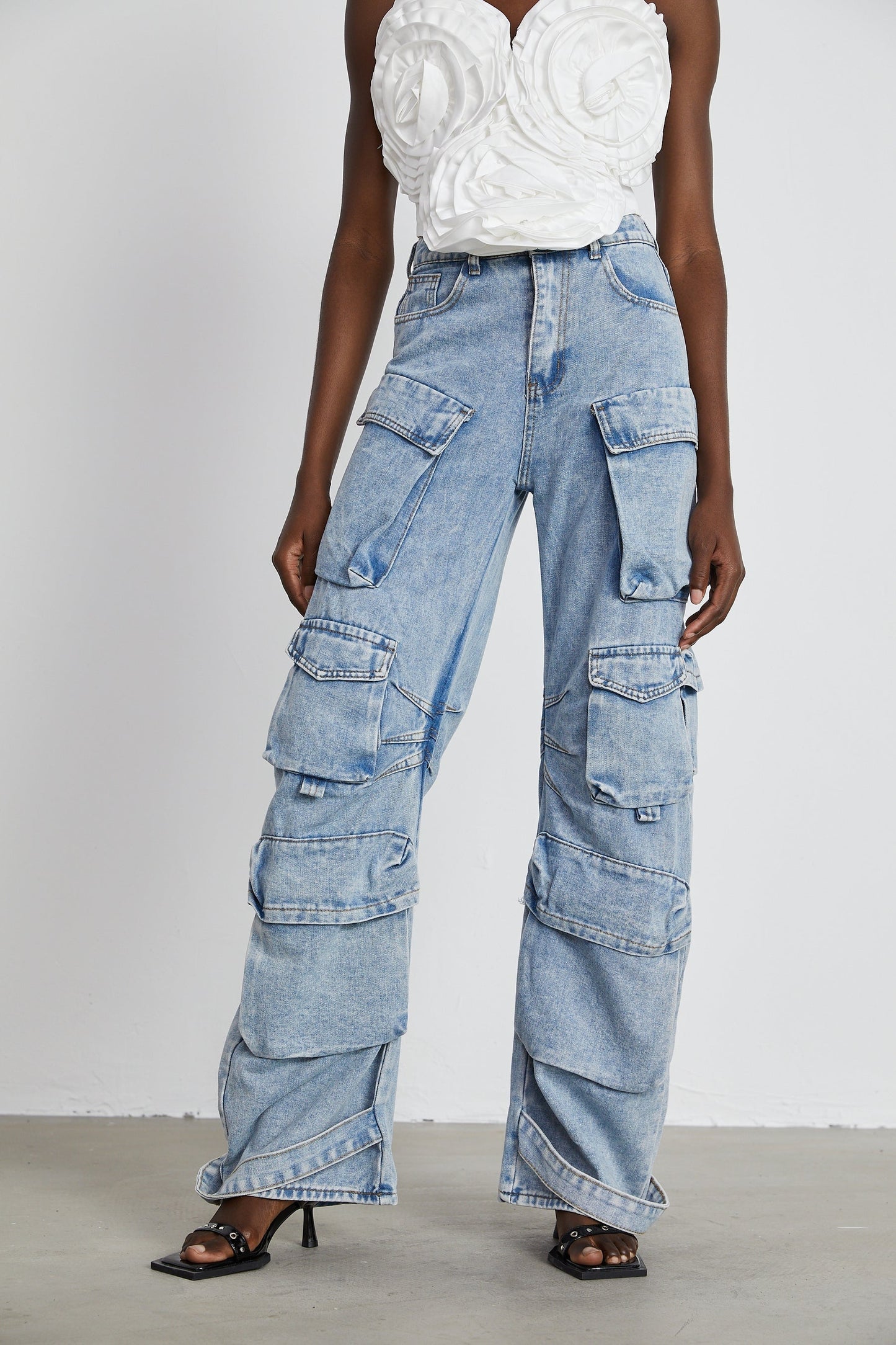 Agathe highwaisted palazzo cargo trousers