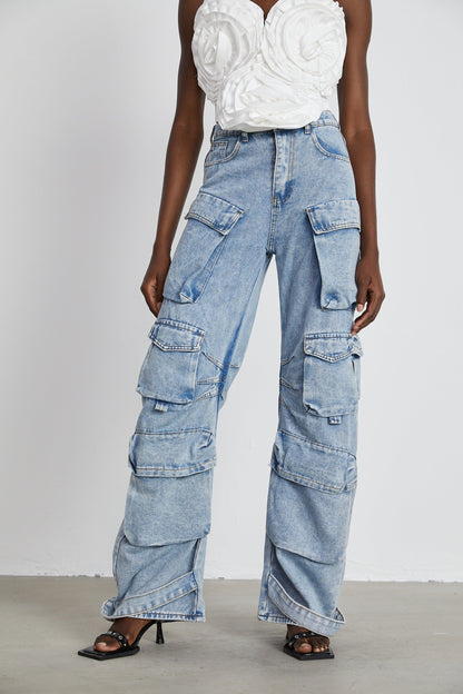 Agathe highwaisted palazzo cargo trousers