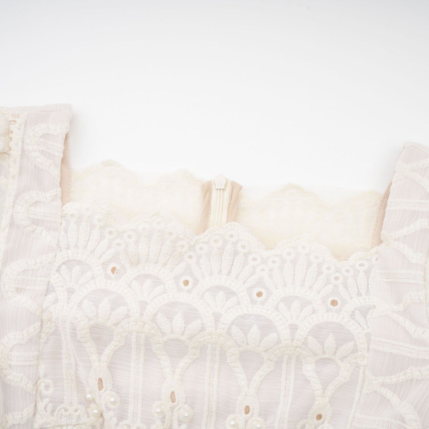 Anaïs fauxpearl embellished cutout midi dress