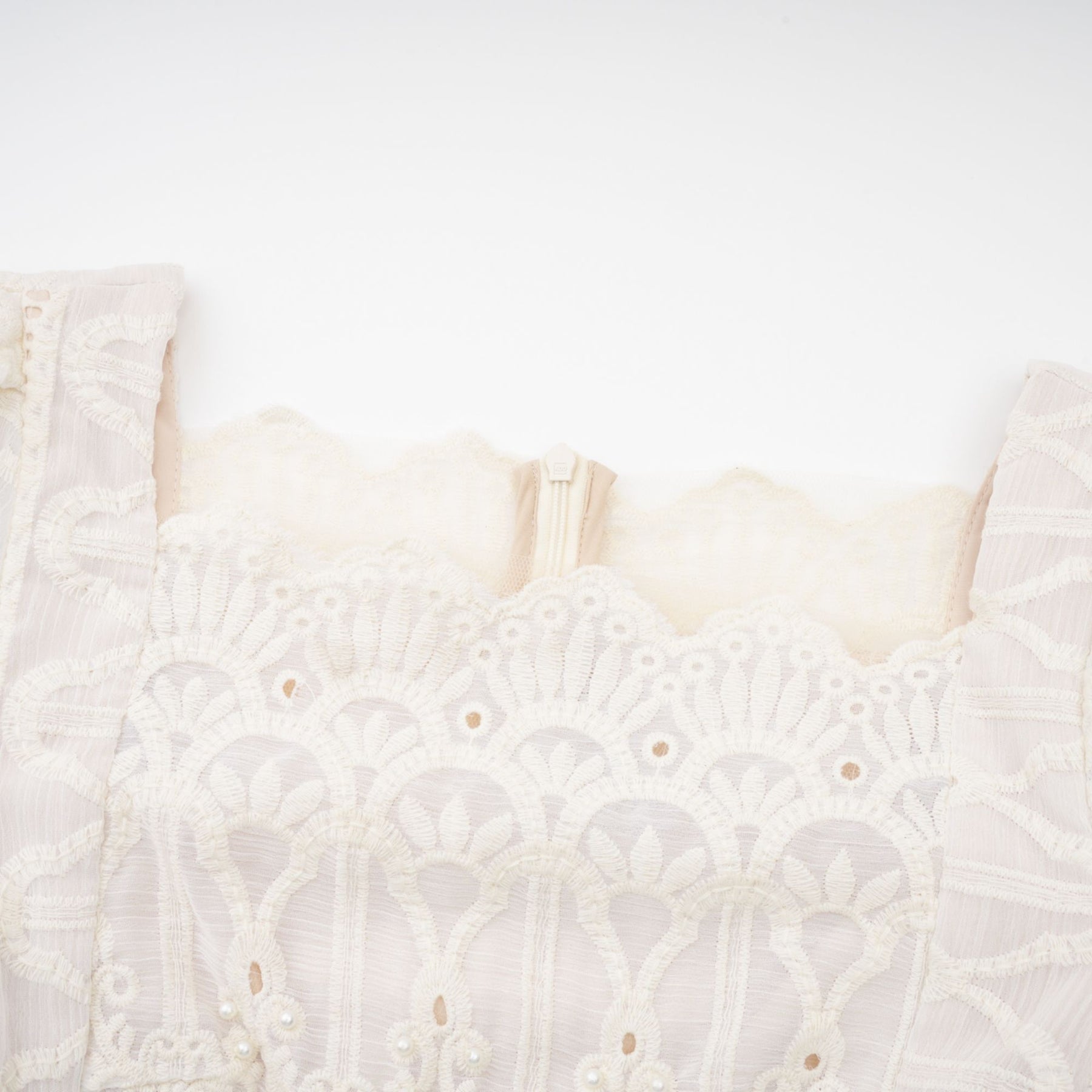 Anaïs fauxpearl embellished cutout midi dress