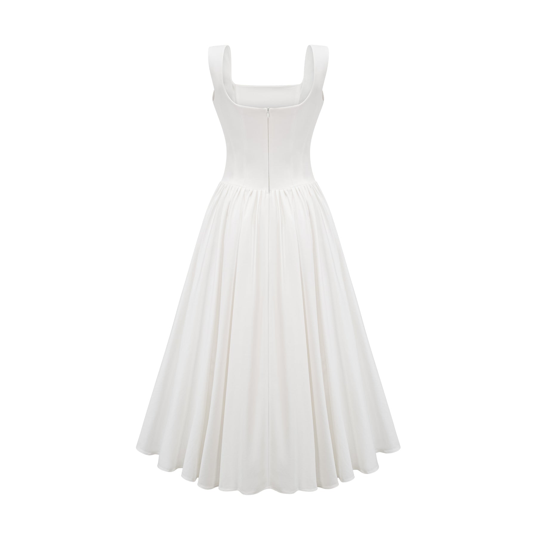 Weisses plissiertes Korsettkleid mit dem Namen Sadie
