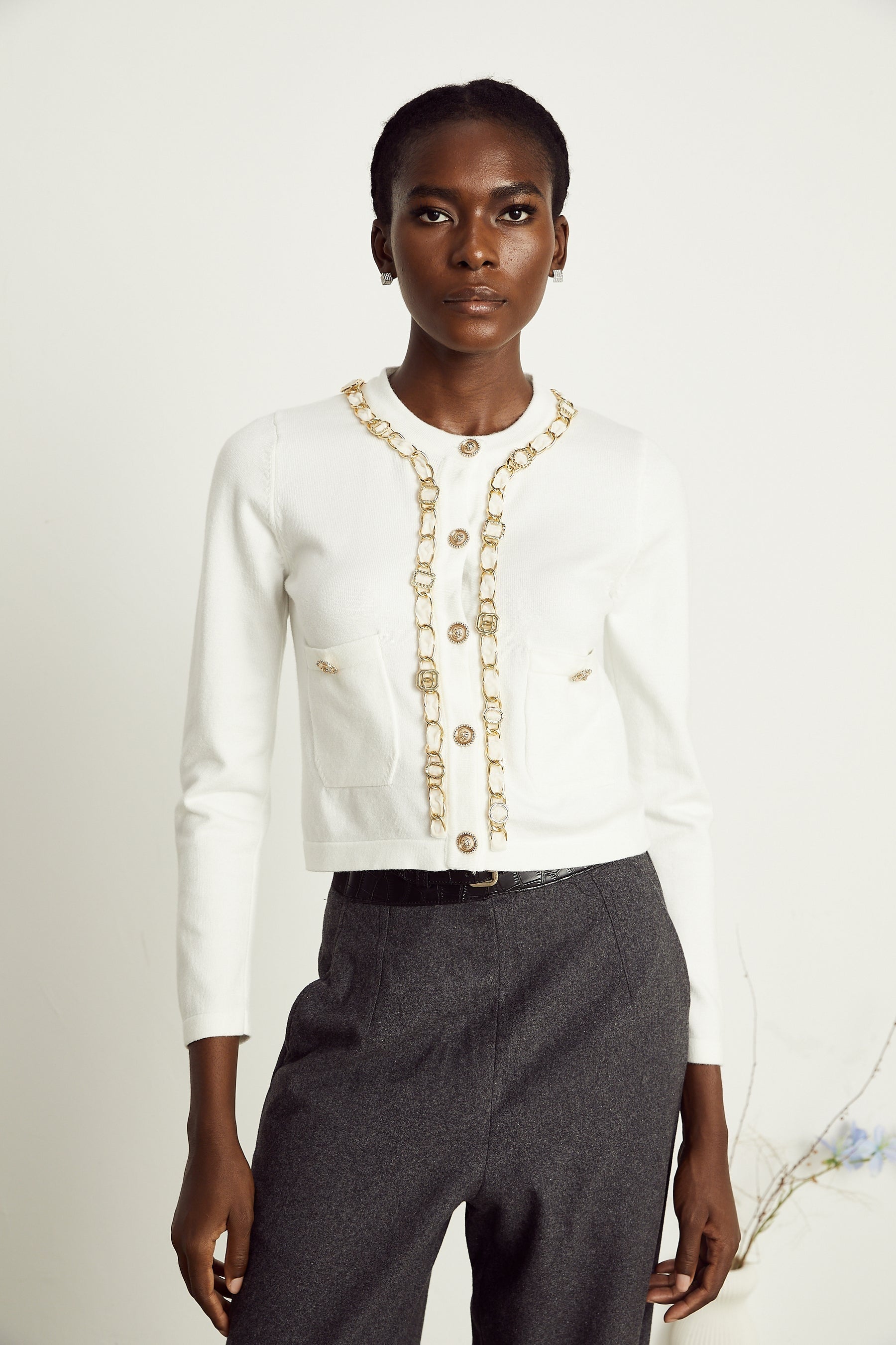 Karine chainlink knitted cardigan