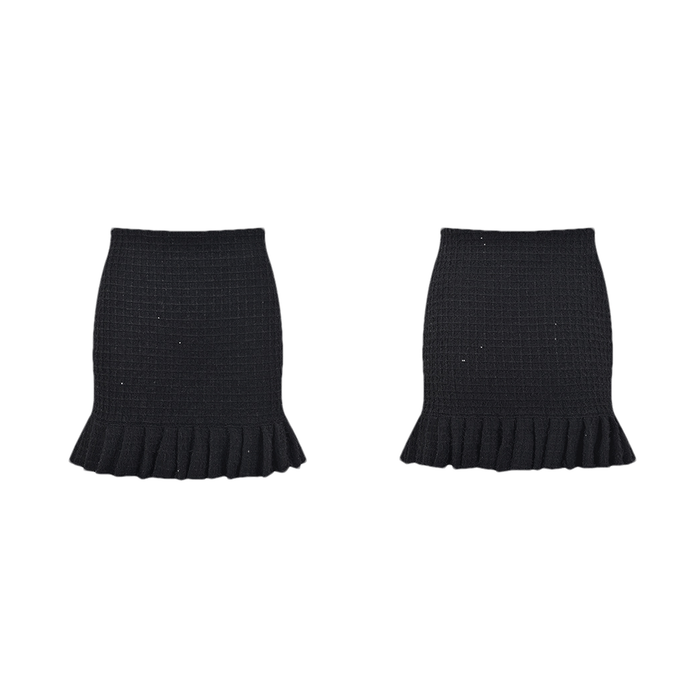 Ivy Jacke & Rock Schwarz Waffelstrick Set