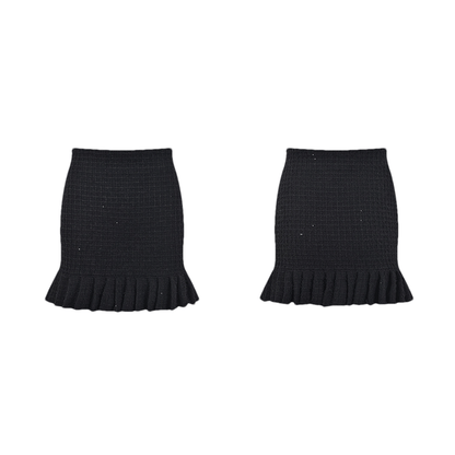 Ivy Jacke & Rock Schwarz Waffelstrick Set