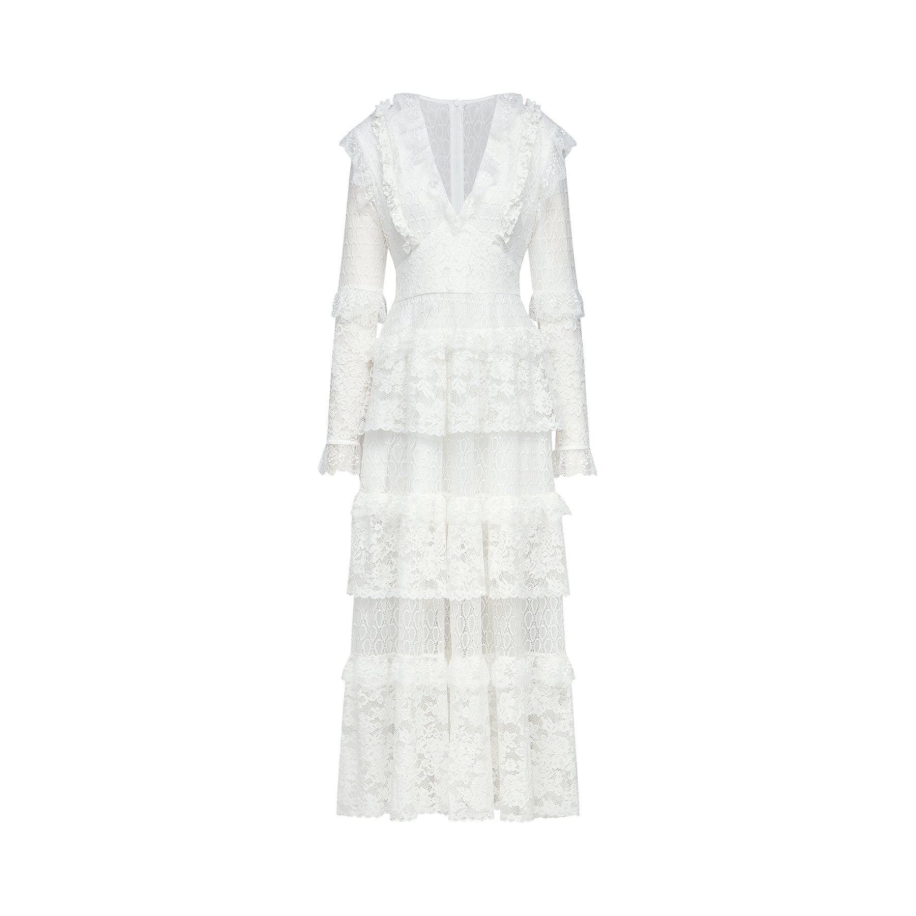 Aimée layered cutout lace embroidered midi dress
