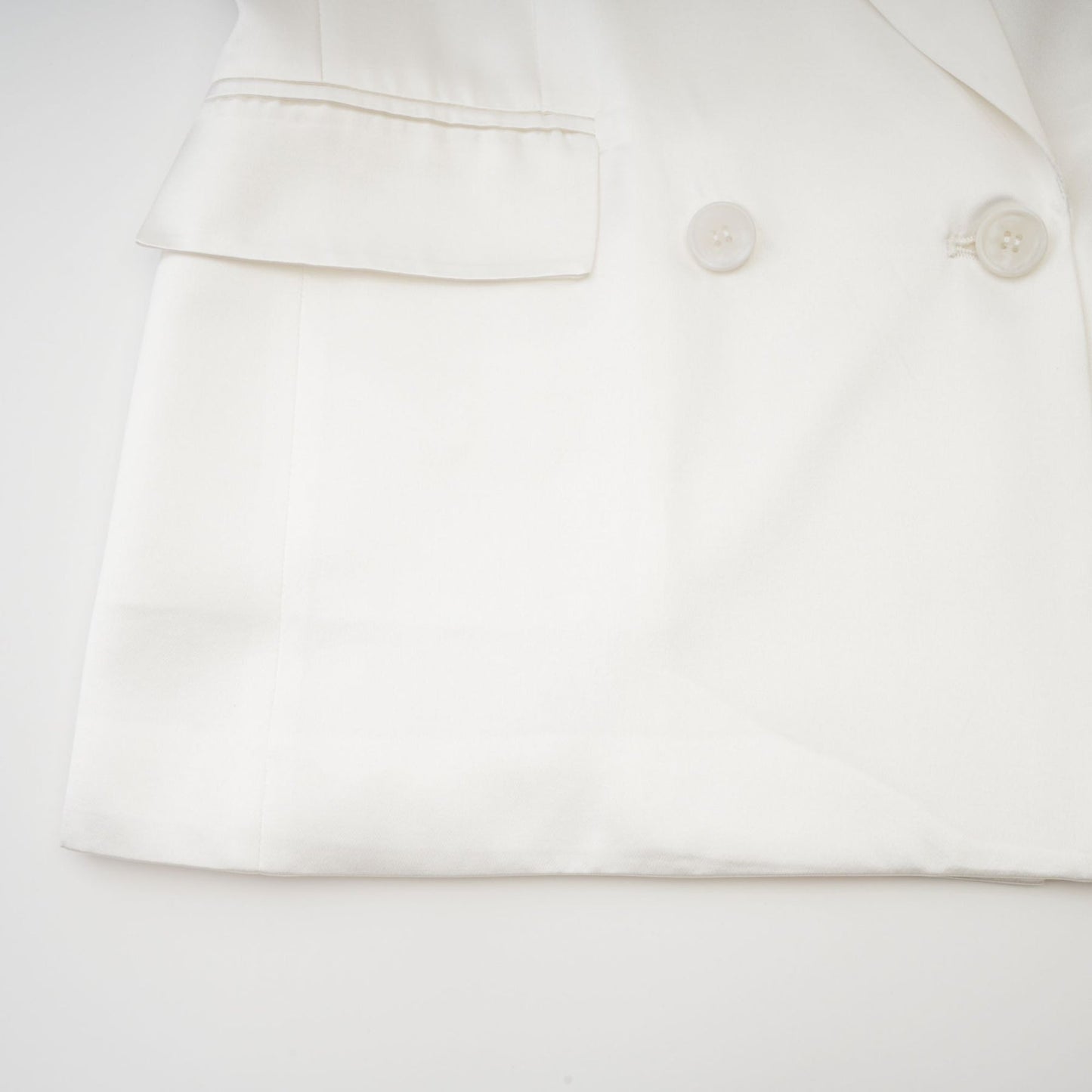 White double breasted blazer named Sylvie worn by model