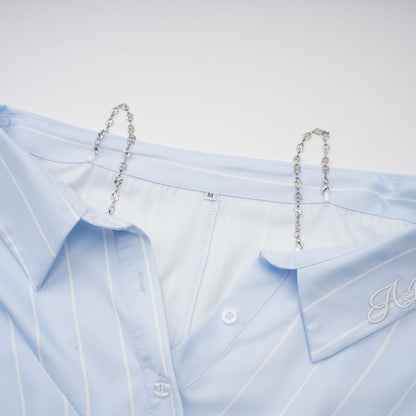 Hélène striped offshoulder blouse