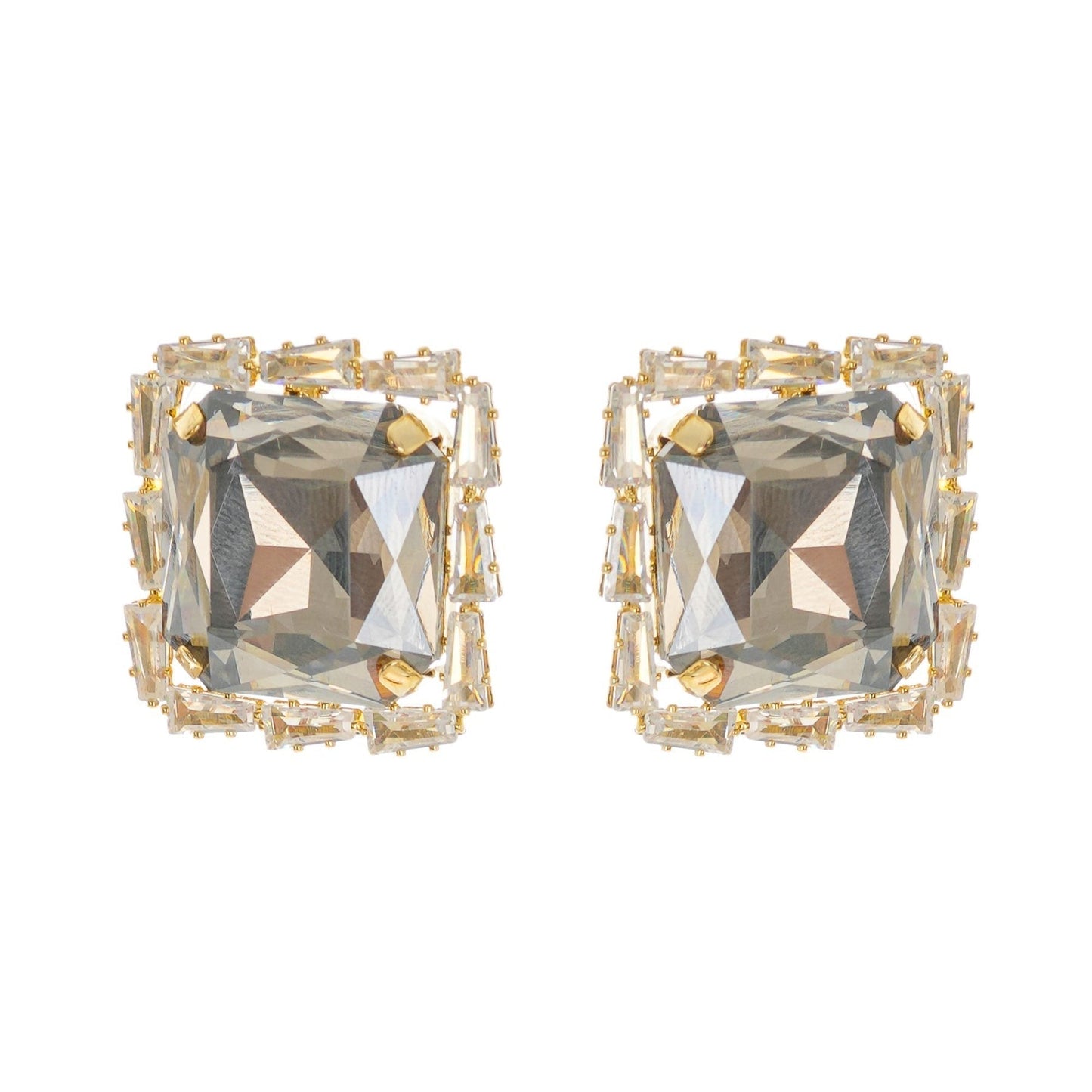 Solada embellished square earrings