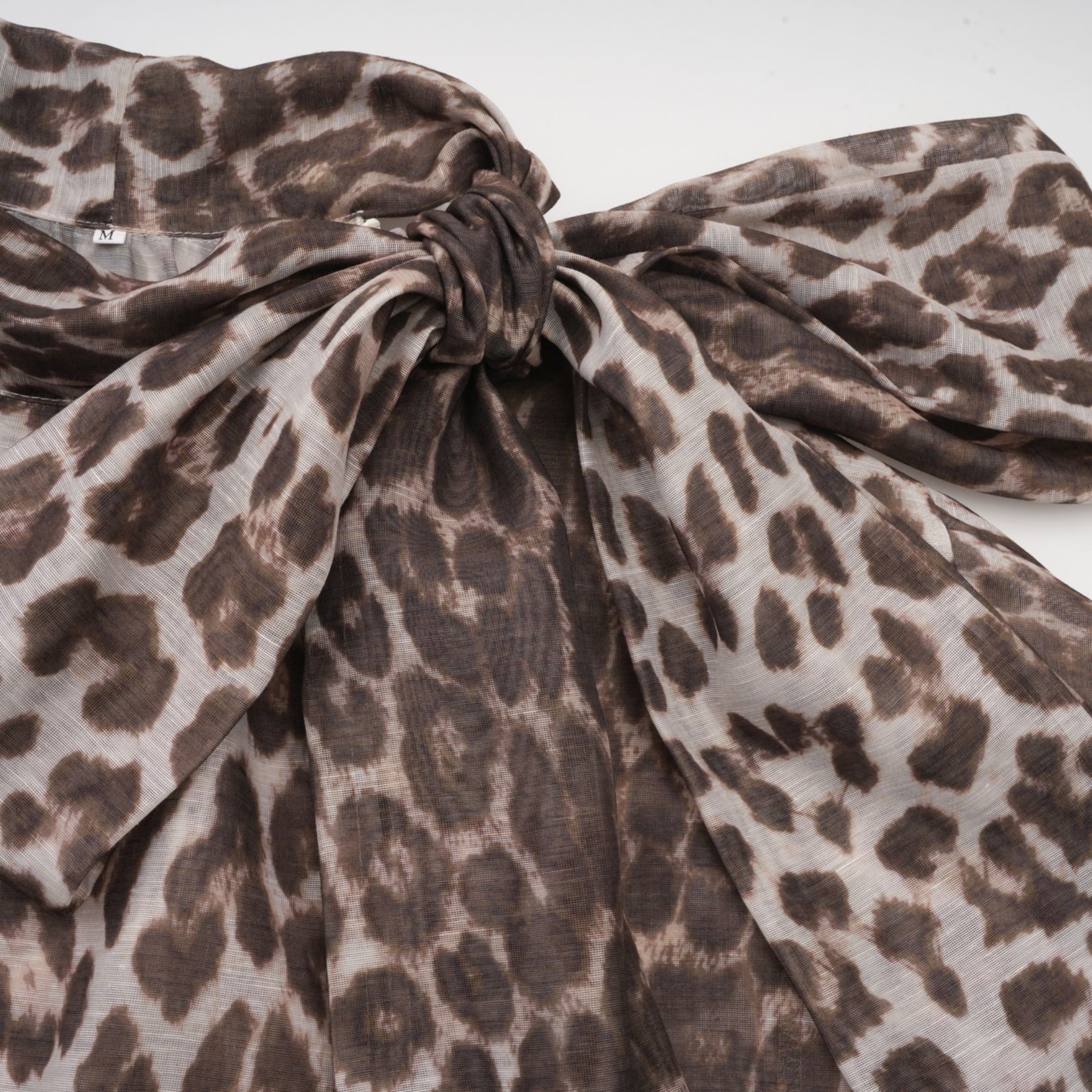 Belle leopardprint oversizesleeved blouse