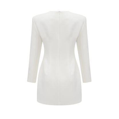 Vanessa white fauxflower embellished mini dress