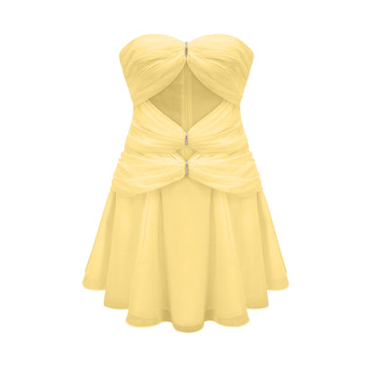 Émilienne cutout pleated offshoulder mini dress