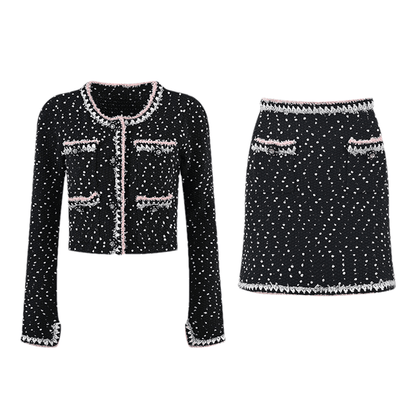 Brooklynn Jacke & Rock Schneeflocken Punkte Set
