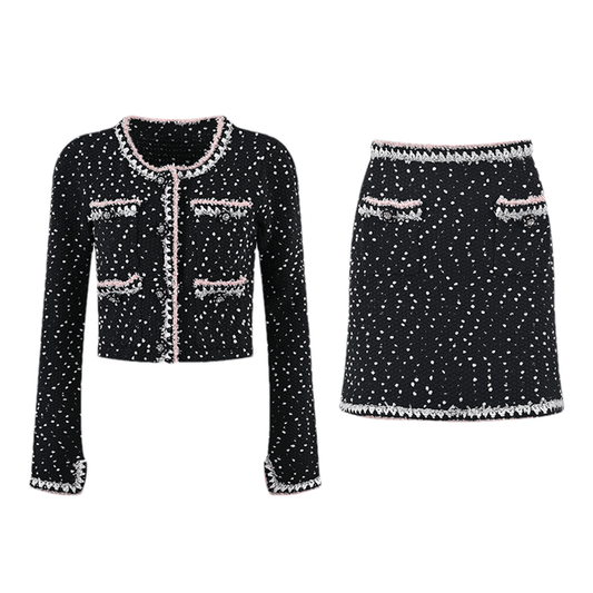 Brooklynn Jacke & Rock Schneeflocken Punkte Set