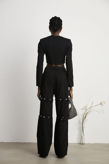 Janelle buttoned straightleg jeans