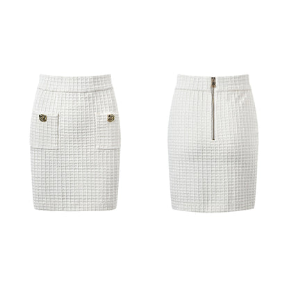 Élodie waffleknit jacket  skirt matching set