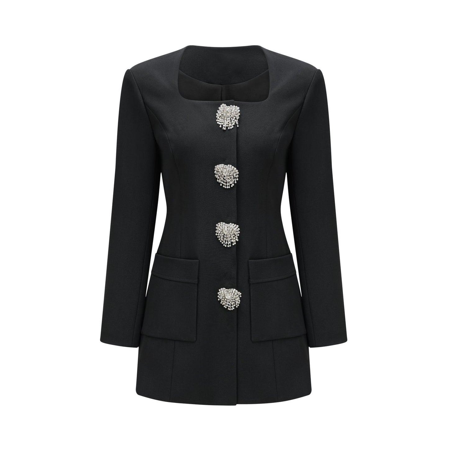 Fionnghuala black crystal mini dress