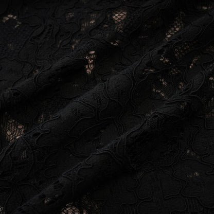 Kylitha black lace ribbon mini dress