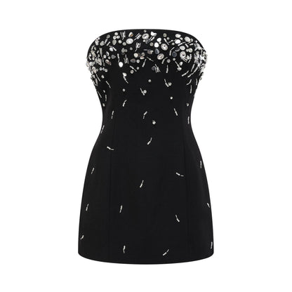 Noya strapless embellished crepe mini dress