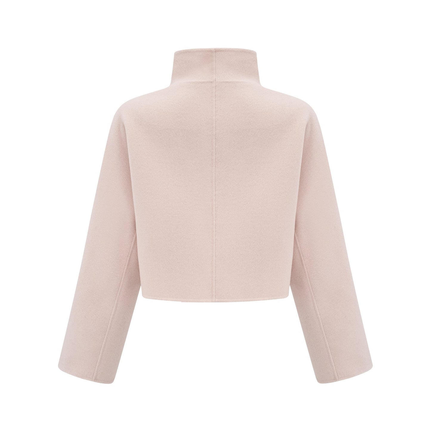 Pink short coat with diagonal placket closure named Vienne