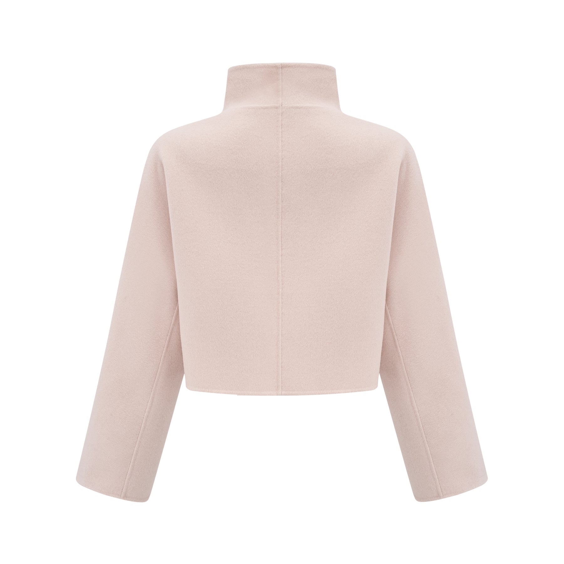 Pink short coat with diagonal placket closure named Vienne