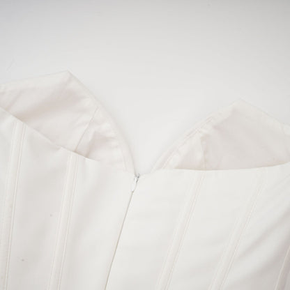 Katherine offshoulder corset midi dress in White