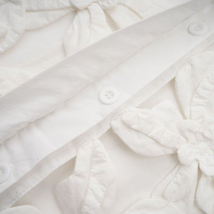 Rosalie white floral cutout shirt