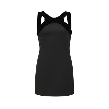 Catriona velvetbow lowback mini dress