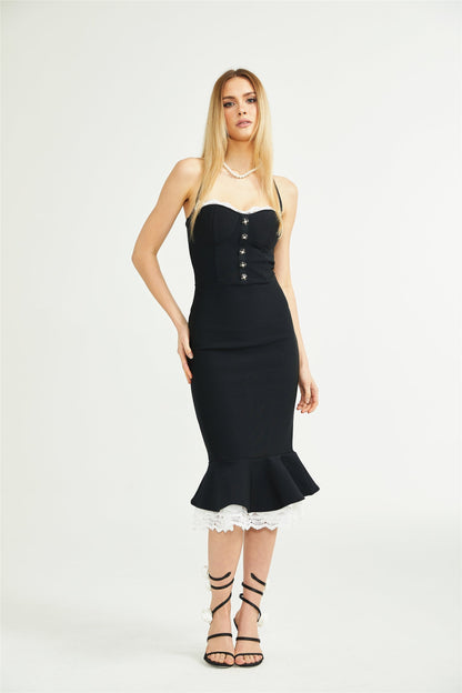 Delphine lacetrim mermaid dress