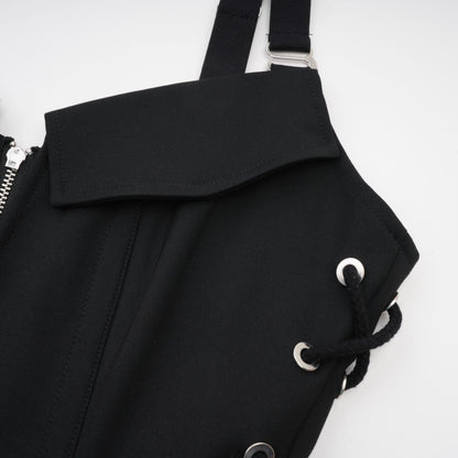 Jaina black hook  eye pocket dress