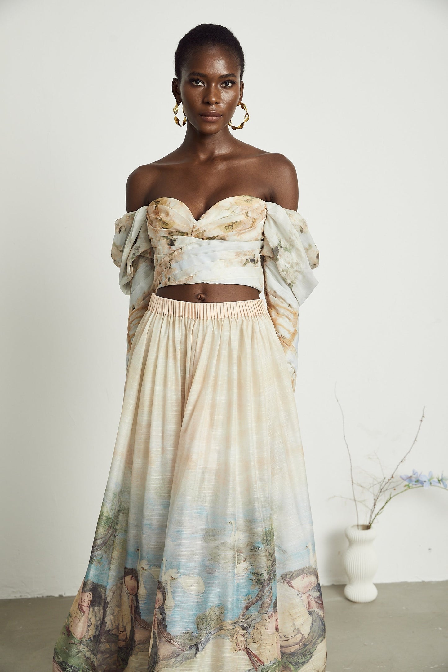 Émmanuelle patternprint top  skirt matching set