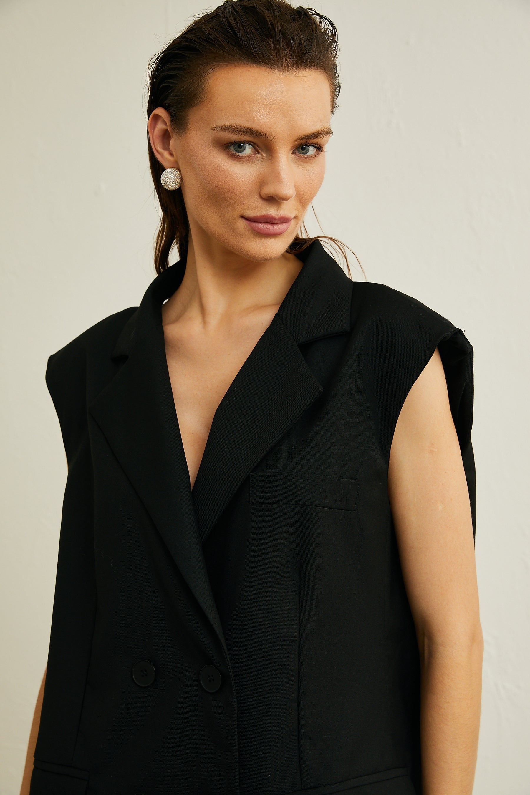 Irina bowdetail sleeveless blazer dress