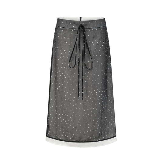 Gisèle tiewaisted polkadot print skirt