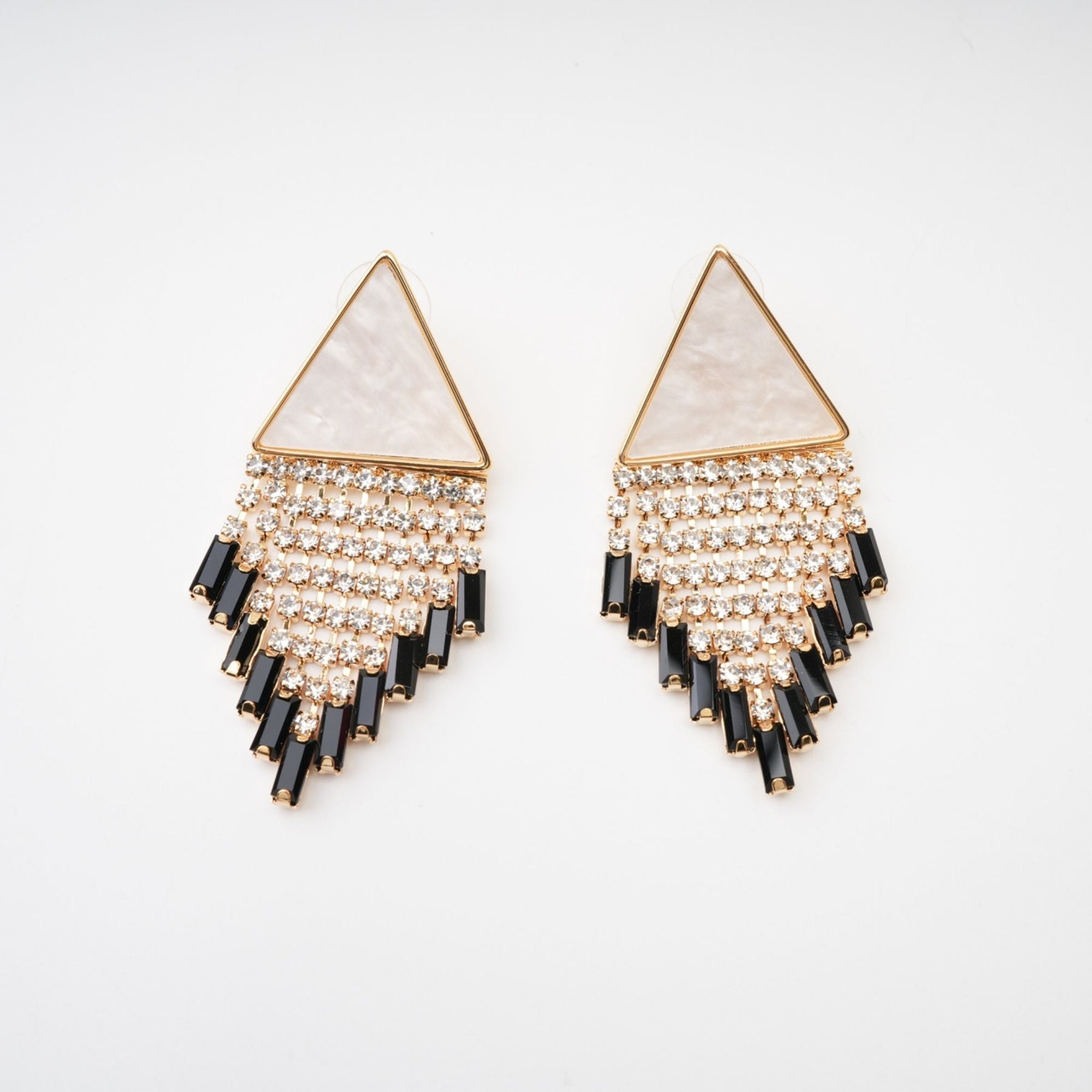 Lisette triangleshape fringed earrings