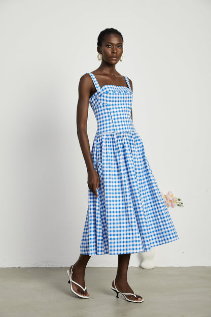 Diane gingham midi dress