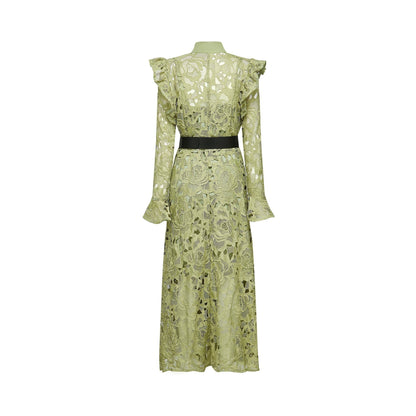 Noémie floralembroidered midi dress in Green