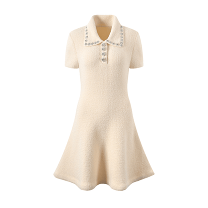 Vera Minikleid Pailletten Revers Ausgestellt