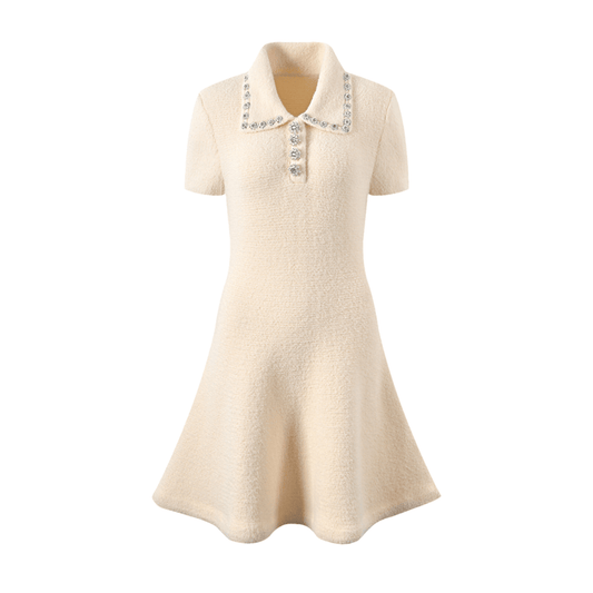 Vera Minikleid Pailletten Revers Ausgestellt