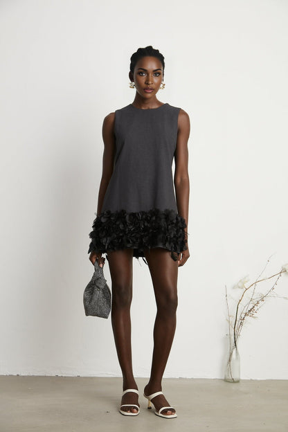 Marianne petaltrim wool mini dress