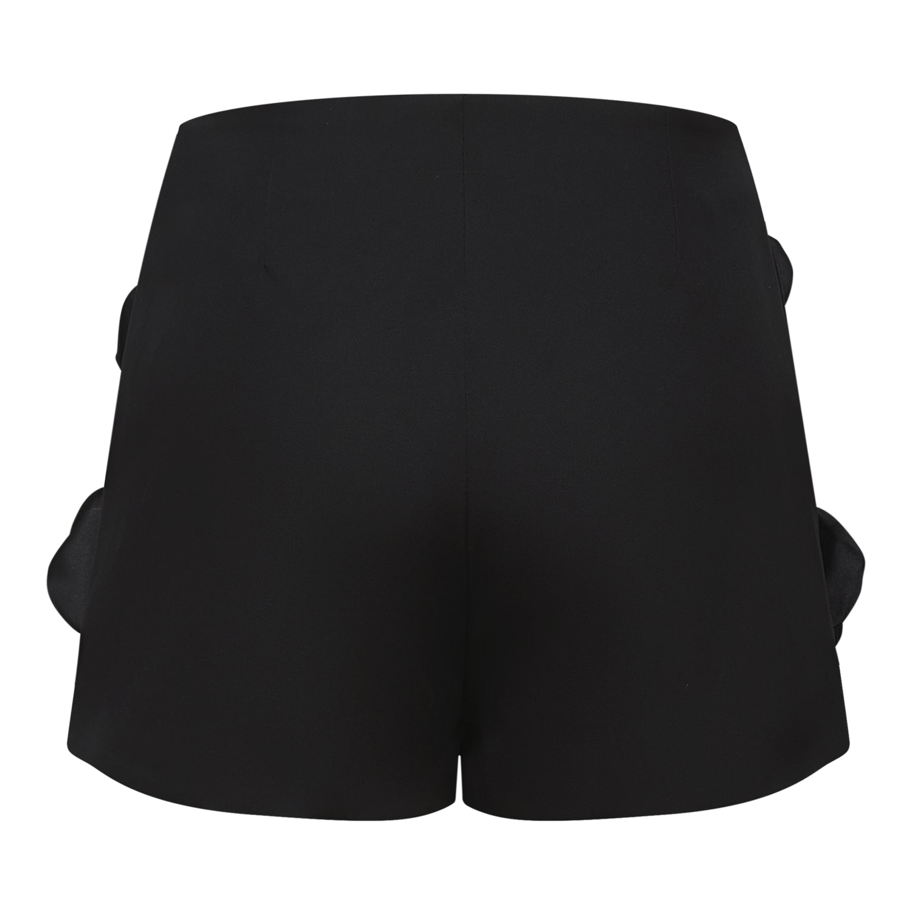 Black mini skirt with artificial flowers by Nalini