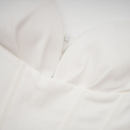 Katherine offshoulder corset midi dress in White
