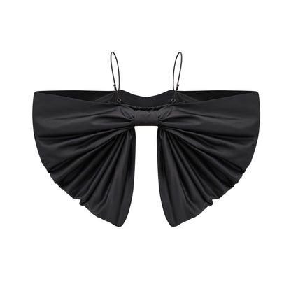 Solène bowknot scoopback top in Black