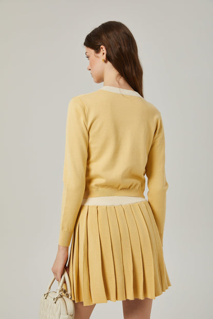 Clémence wool cardigan  skirt matching set