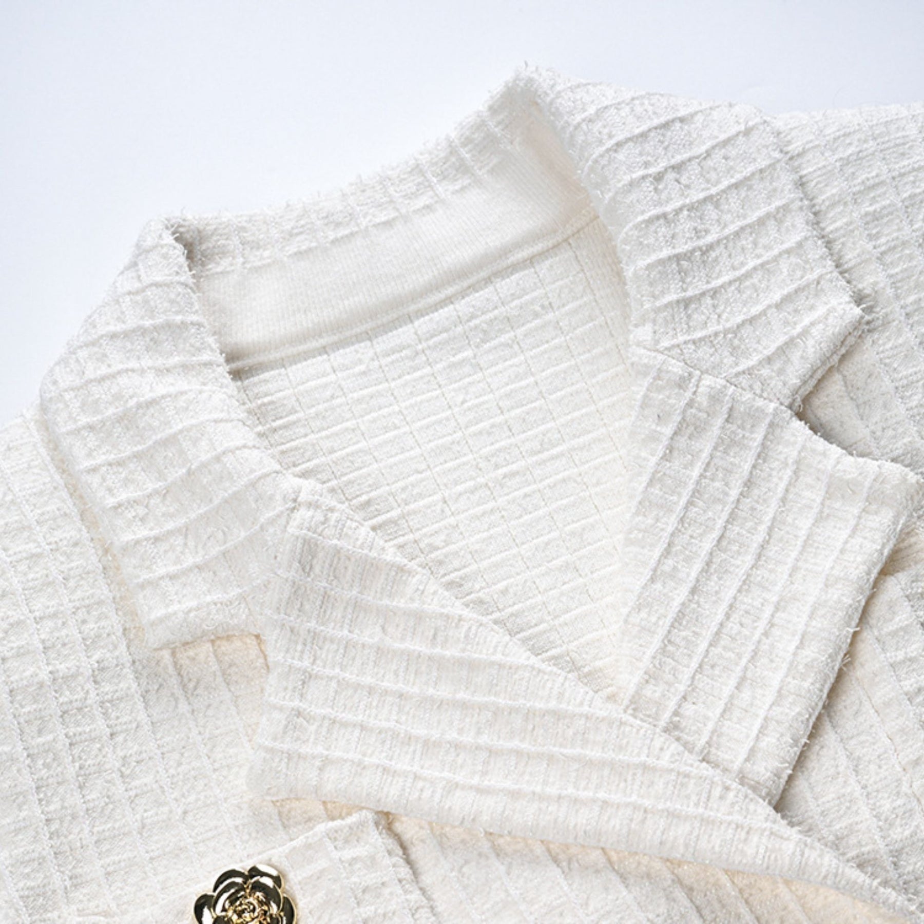 Élodie waffleknit jacket  skirt matching set