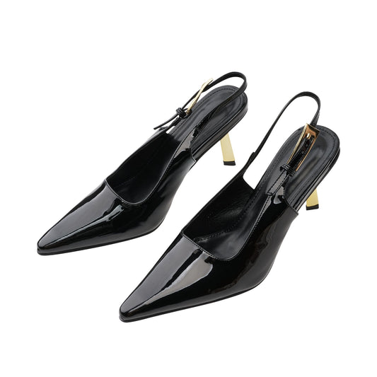 Éva black pointtoe pumps