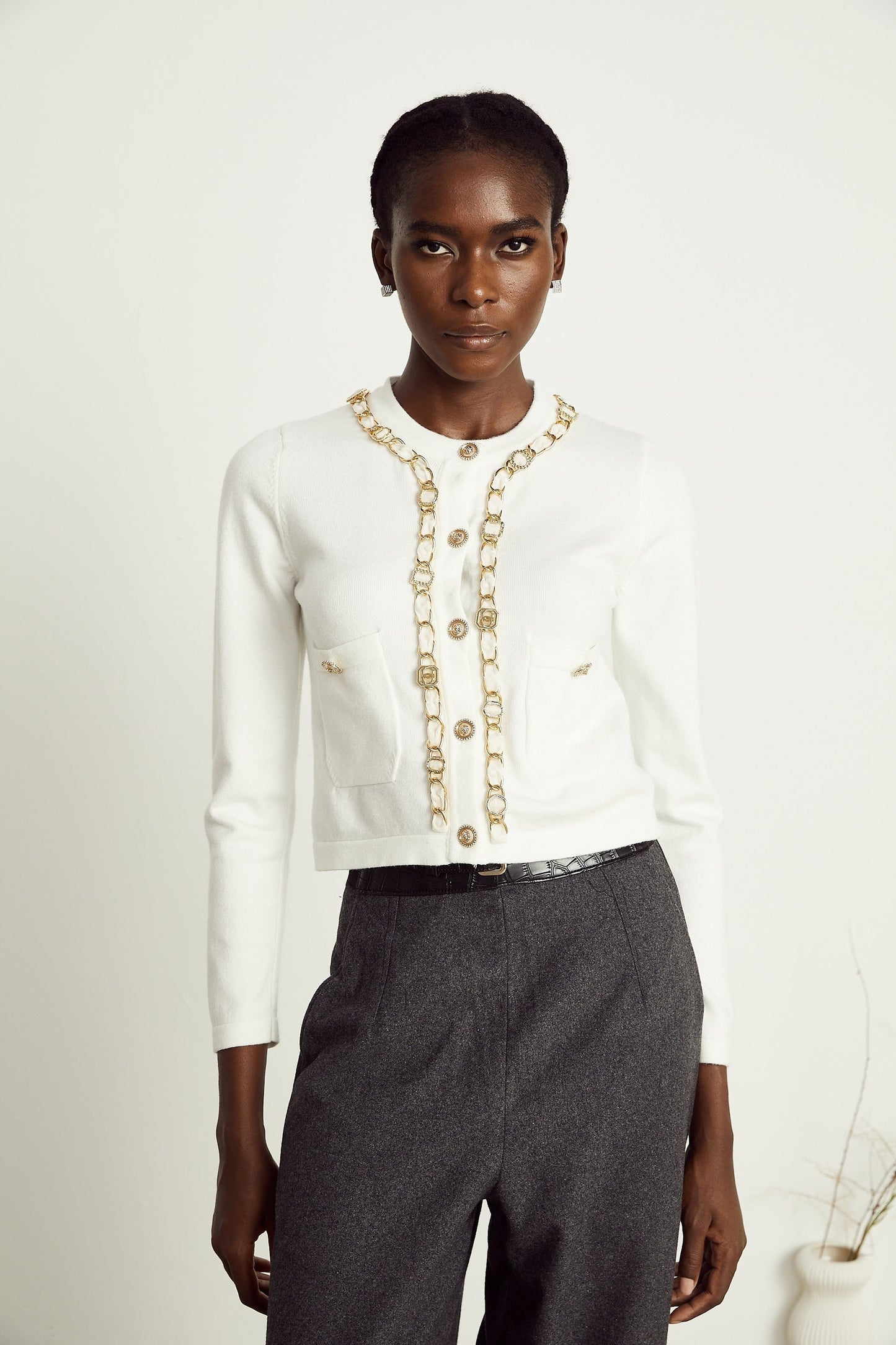 Karine chainlink knitted cardigan