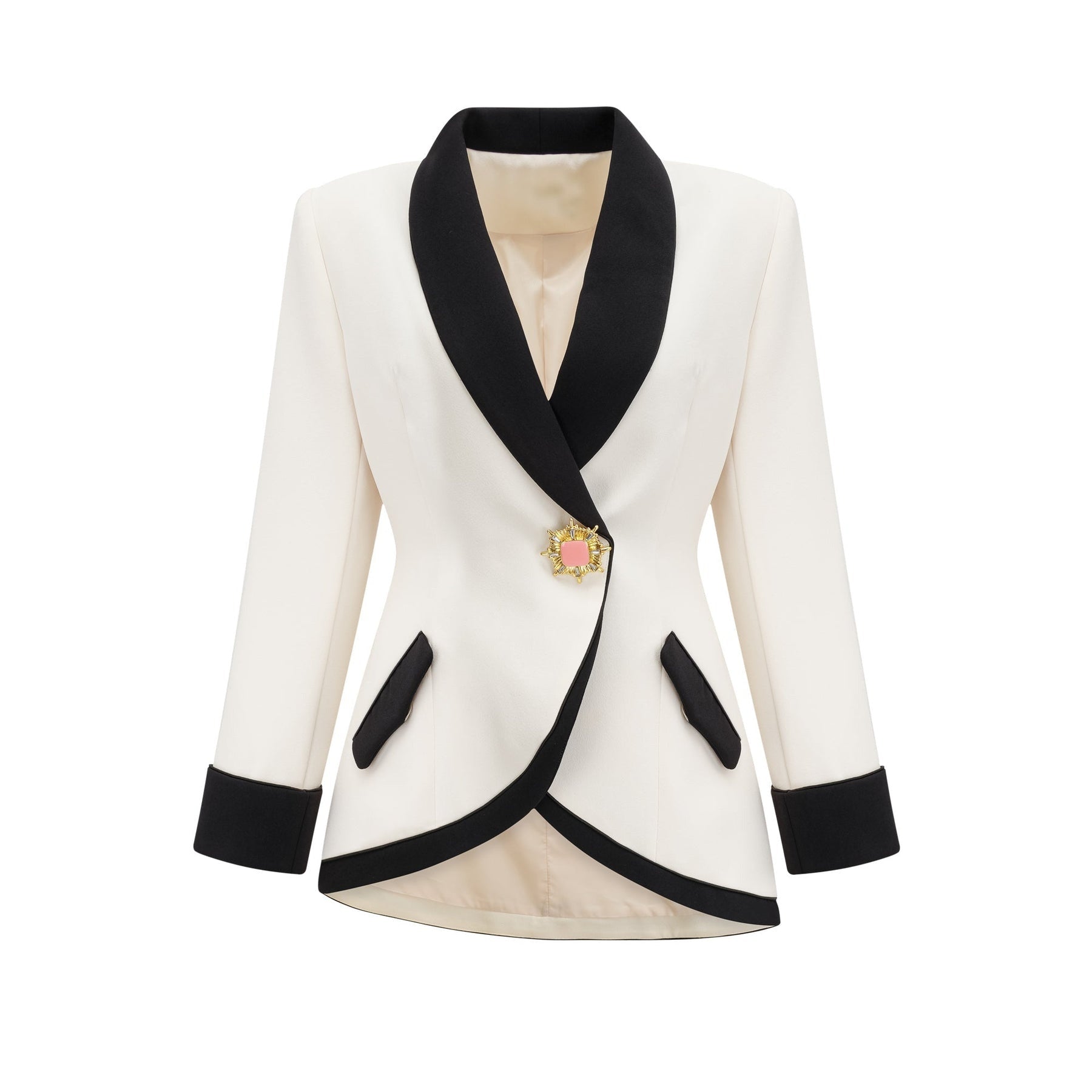 Vespera contrast colours jacket  skirt matching set