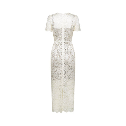 Kalena embellished lace midi dress