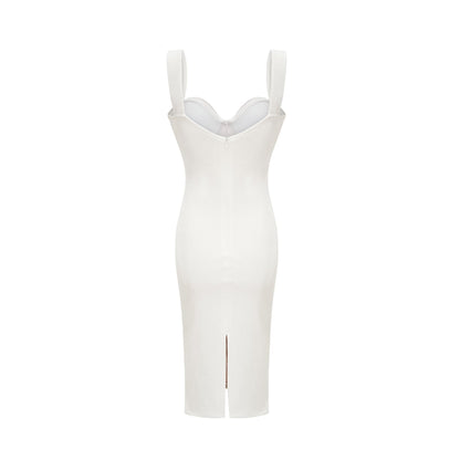 Kéfera white mesh mini dress
